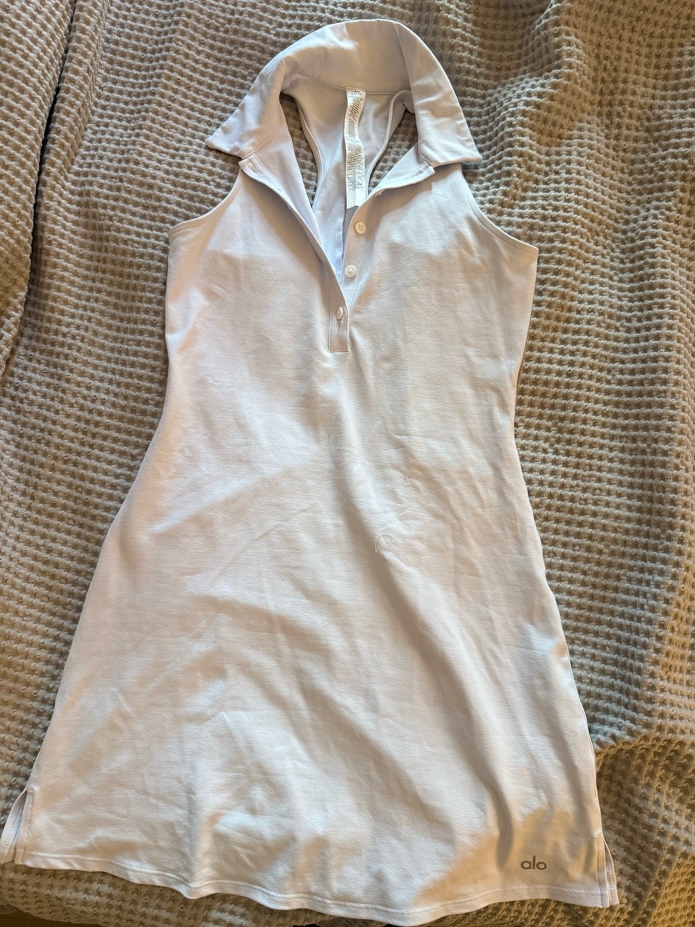 ALO Yoga Sleeveless Polo Dress in white